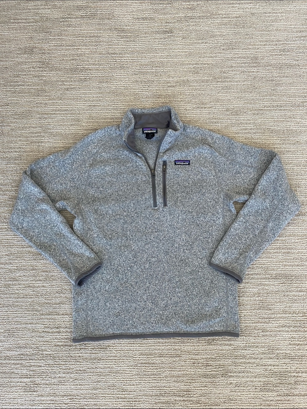 Patagonia Men's Light Heather Gray Quarter-Zip Fleece Pullover
